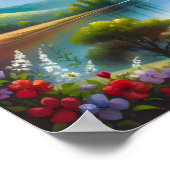 Taube unter einem Regenbogen Poster (Ecke)