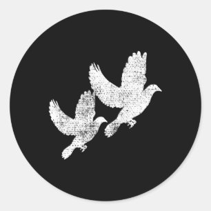 Taube Vintag fliegen zwei Tauben T-Shirt Bird-Gesc Runder Aufkleber