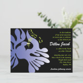 Taube von FriedensBar-Schläger Mitzvah Einladung (Stehend Vorderseite)