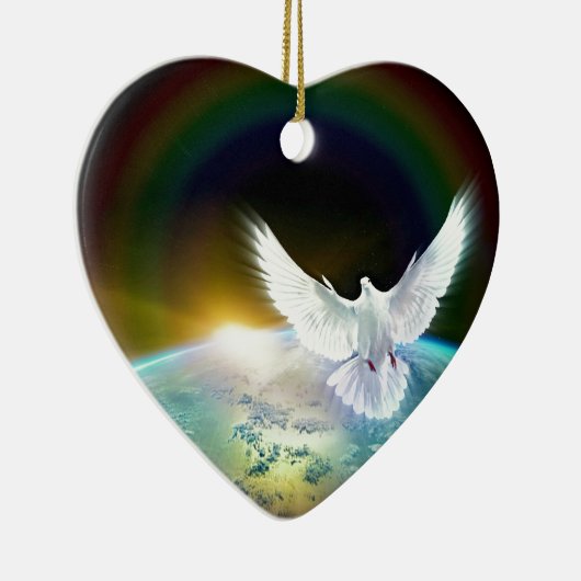 Taube von Friedensheiliger Geist über Erde mit Keramik Ornament (Rechts)