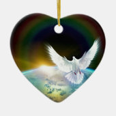 Taube von Friedensheiliger Geist über Erde mit Keramik Ornament (Vorne)