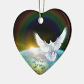 Taube von Friedensheiliger Geist über Erde mit Keramik Ornament (Links)