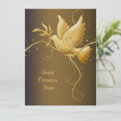 Taube von Friedensweihnachten Einladung (Stehend Vorderseite)