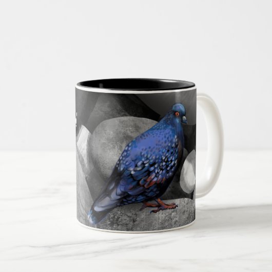 Taube Zweifarbige Tasse (VorderseiteRechts)