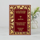 Tauben an der Blumenblättergrenze Folieneinladung (Stehend vorne)