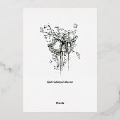 Tauben an der Blumenblättergrenze Folieneinladung (Rückseite)