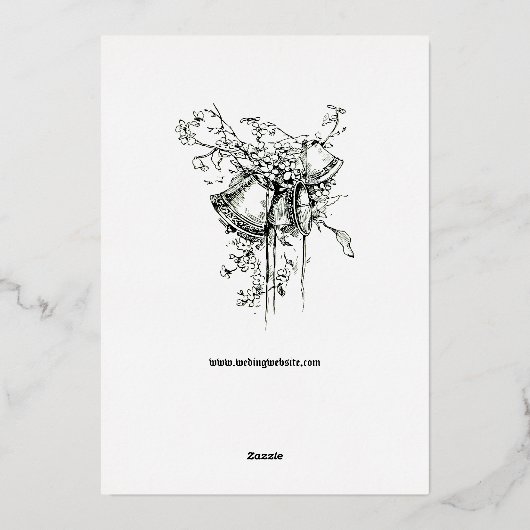 Tauben an der Blumenblättergrenze Folieneinladung (Rückseite)