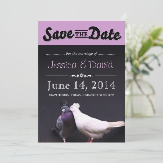 Tauben Ankündigung Datum freihalten (Stehend Vorderseite)