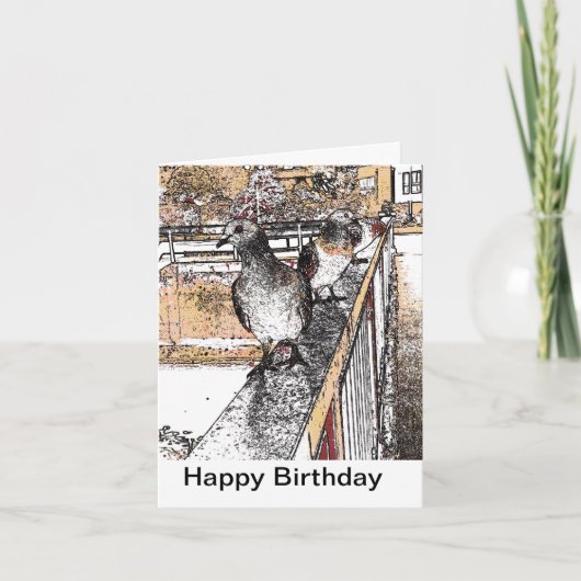 Tauben auf der Brücke in der Hythe Card Karte (Vorderseite)