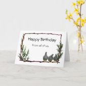 Tauben auf der Twig Birthday Card Karte (Gelbe Blume)