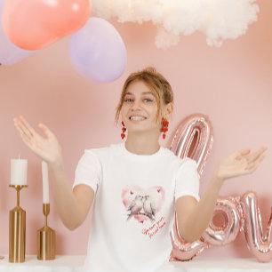 Tauben der Liebe Benutzerdefinierter Text Vale T-Shirt