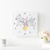 Tauben der Liebe Quadratische Wanduhr (Zuhause)