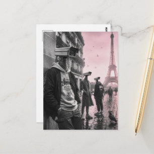 Tauben, die in der Stadt Paris zu Spionen wurden Postkarte