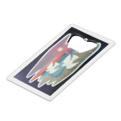 Tauben, die mit Wasser fliegen Geldbeutel Flaschenöffner (Vorderseite Schrägansicht)