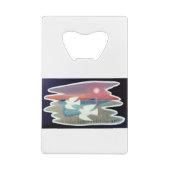 Tauben, die mit Wasser fliegen Geldbeutel Flaschenöffner (Rückseite)