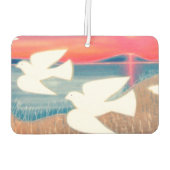 Tauben, die über den See fliegen Autolufterfrischer (Rückseite)