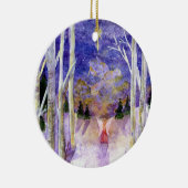 Tauben-Engels-Birken-Wald Keramik Ornament (Rechts)