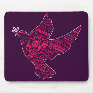 Tauben-Friedenscollage Mousepad