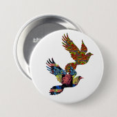 Tauben für Ruhe niedliches inspirierendes Tastende Button (Vorne & Hinten)