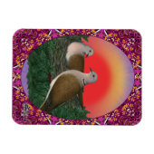 Tauben Gerahmt Magnet (Horizontal)