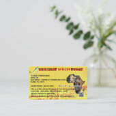 TAUBEN-GERICHTS-ENTWARF AFRIKANISCHE MARKT-KARTE VISITENKARTE (Stehend Vorderseite)