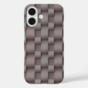 Tauben-Grau- und Staub-Rosa-Seidenweb-Textur-Muste iPhone 16 Hülle