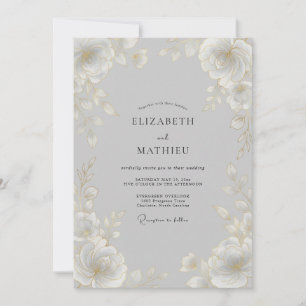 Tauben graue ätherische klassische Hochzeit Einladung