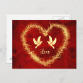 Tauben Herz Postkarte (Vorne/Hinten)