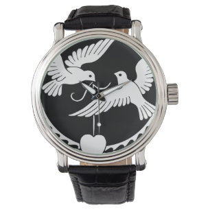 Tauben-Herz-Tanz-FriedensLiebe-Party-Schicksal Armbanduhr