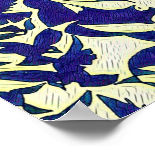 Tauben im Flug Poster (Ecke)