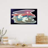 Tauben im Flug Poster (Küche)