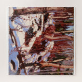 Tauben im Wald, Kunstmalerei Puzzle (Horizontal)