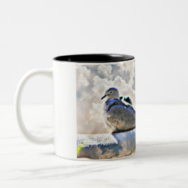 Tauben in der Himmels-Kaffeetasse/Tasse Zweifarbige Tasse