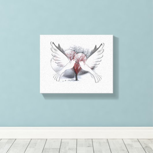 Tauben in Liebe Leinwanddruck (Insitu (Holzboden))