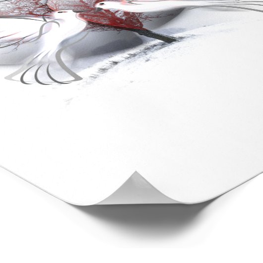 Tauben in Liebe Poster (Ecke)