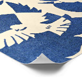 Tauben in Weiß und Blau Poster (Ecke)
