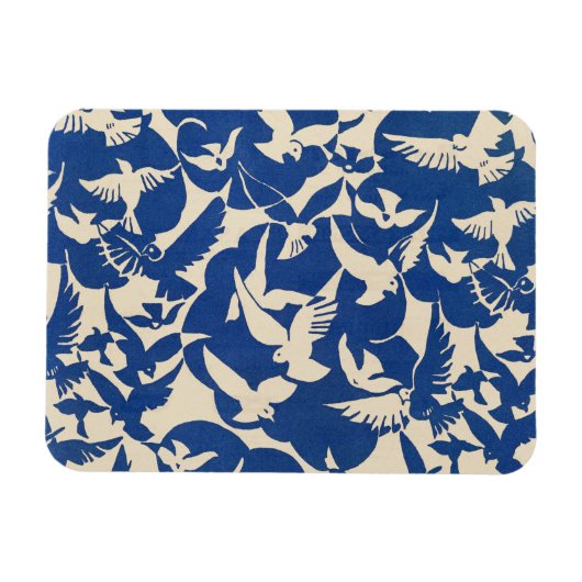 Tauben in weiß und blau Rijksmuseum Amsterdam Magnet (Horizontal)