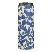Tauben in Weiß und Blau Thermosbecher (Rückseite)