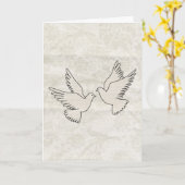 Tauben-Karte der Hochzeits-Glückwunsch-zwei Karte (Gelbe Blume)