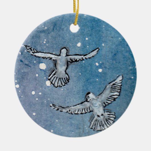 Tauben-Keramik-Verzierung Keramik Ornament (Vorne)