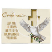 Tauben Kreuz Große Geschenktüte (Rückseite)