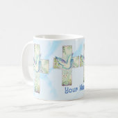 Tauben-Kreuz-Tasse Kaffeetasse (Vorderseite Links)