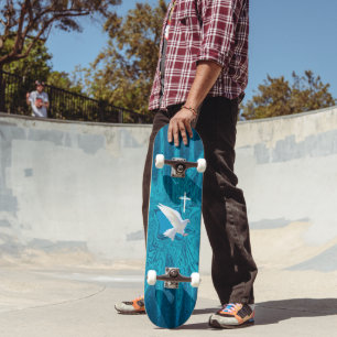 Tauben kreuzten sich skateboard