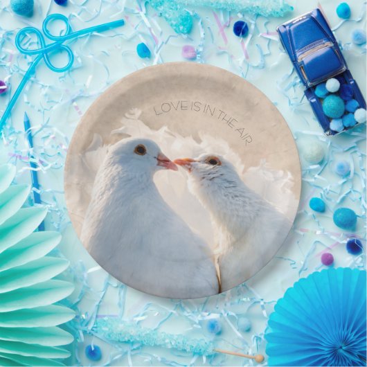 Tauben küssen - Liebe ist in der Luft Pappteller (Party)