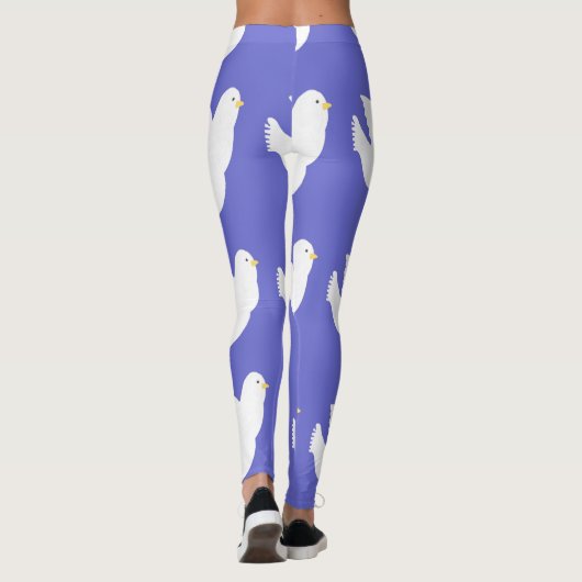 Tauben Malkunst Leggings (Rückseite)