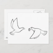 Tauben mit Hochzeitsrennen Postkarte (Vorne/Hinten)