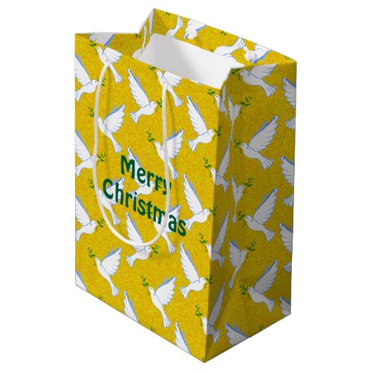 Tauben Mittlere Geschenktüte (Rückseite Schrägansicht)