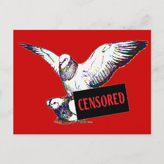Tauben Paarung: Zensur! Postkarte (Vorderseite)