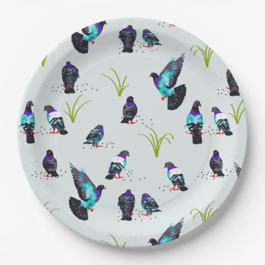 Tauben Pappteller (Vorderseite)