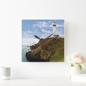 Tauben-Punkt-Leuchtturm | Kalifornien Quadratische Wanduhr (Zuhause)